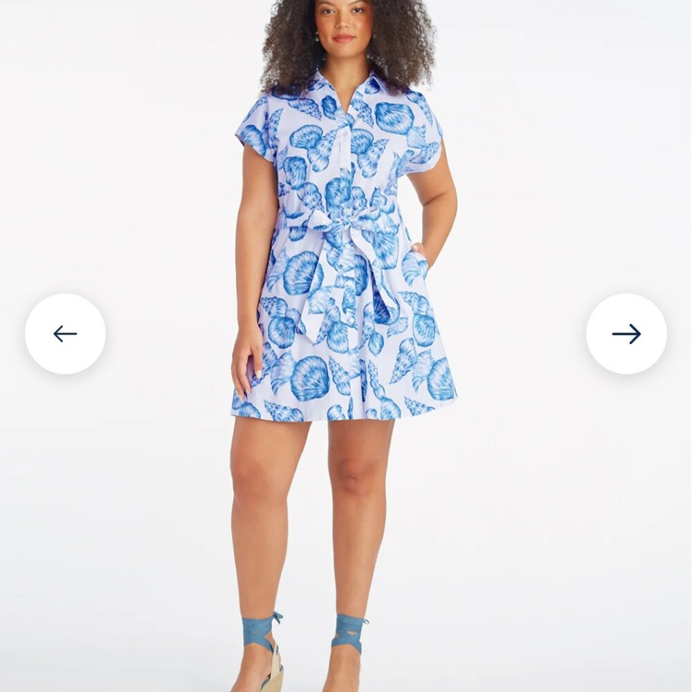 NWT Draper James Trisha Shirtdress in Seashells Size Large - Picture 2 of 6